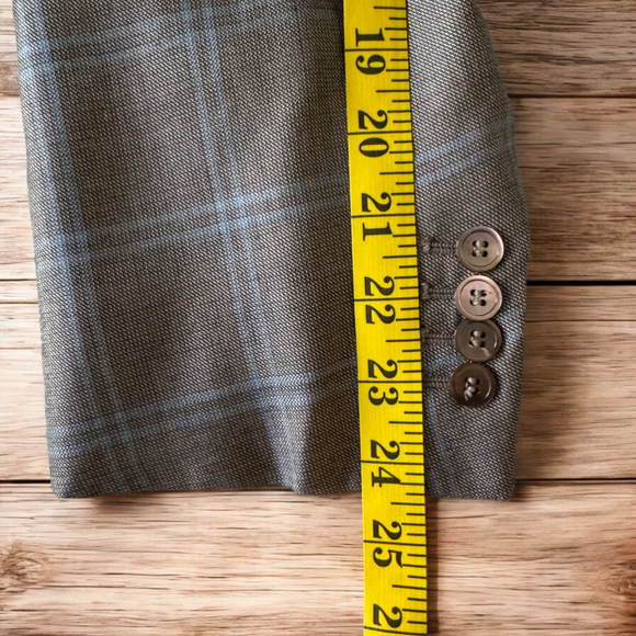 Isaia Sand & Sky Blue CASHSILK Sport Coat Blue Windowpane - 52 (42US) 8R -Italy - Picture 13 of 13